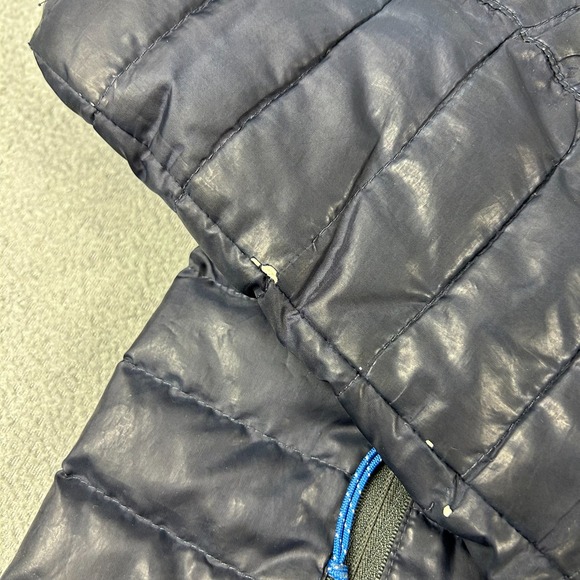 Eddie Bauer EB650 Jacket Mens Medium Quilted Full Zip Blue Down Puffer Winter - Picture 5 of 12